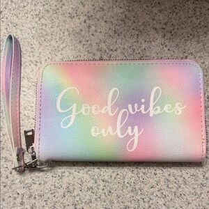 Rainbow Pastel Wallet with Wrist Strap